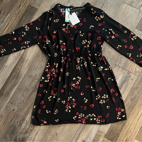 NWT 41 Hawthorn Black and Pink Long Sleeve Sundress - Picture 4 of 9